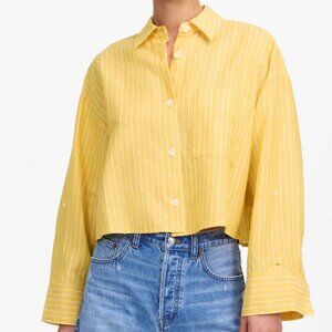 Madewell Yellow Striped Button Down Shirt